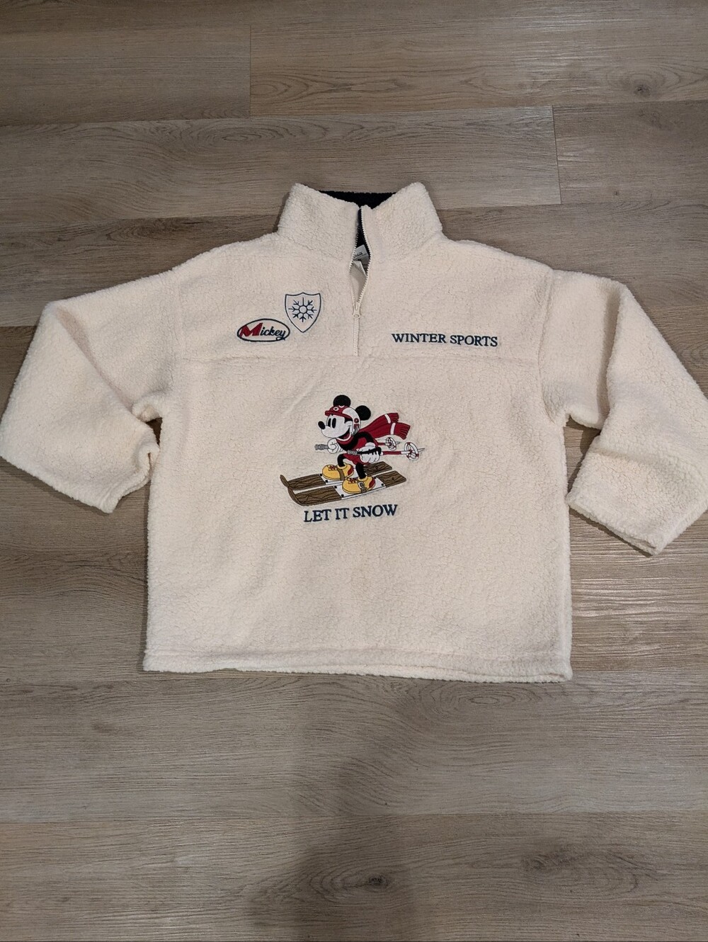 Disney Mickey Mouse Let It Snow Sherpa Pullover Size Xl